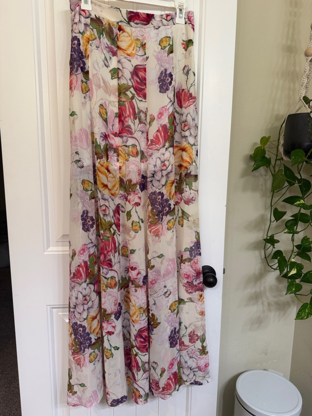 Show Me Your MuMu Cream Maxi Skirt with Pink, Yellow & Purple Floral Print